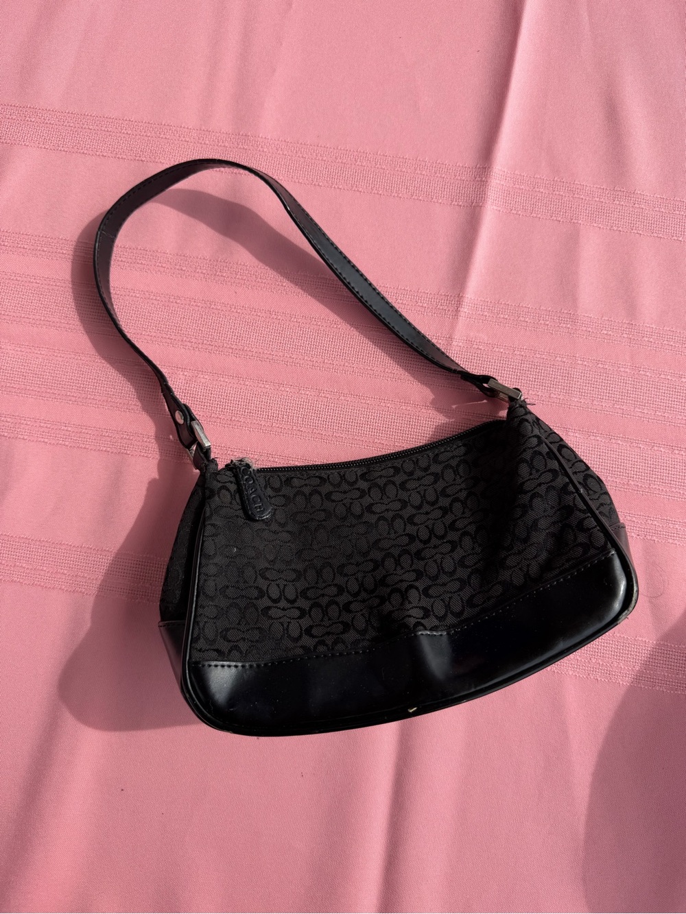 Coach Black Mini Bag with Signature Jacquard